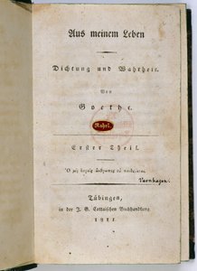 صورة من "خارج حياتي: الشعر والحقيقة" ، 1811-1833